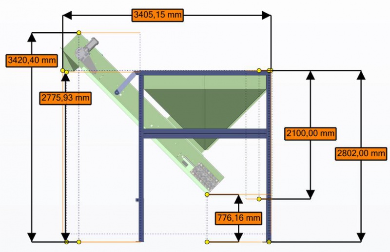 Trémie d'alimentation 2,6 m3 - FLCA-TRE-2,6M3